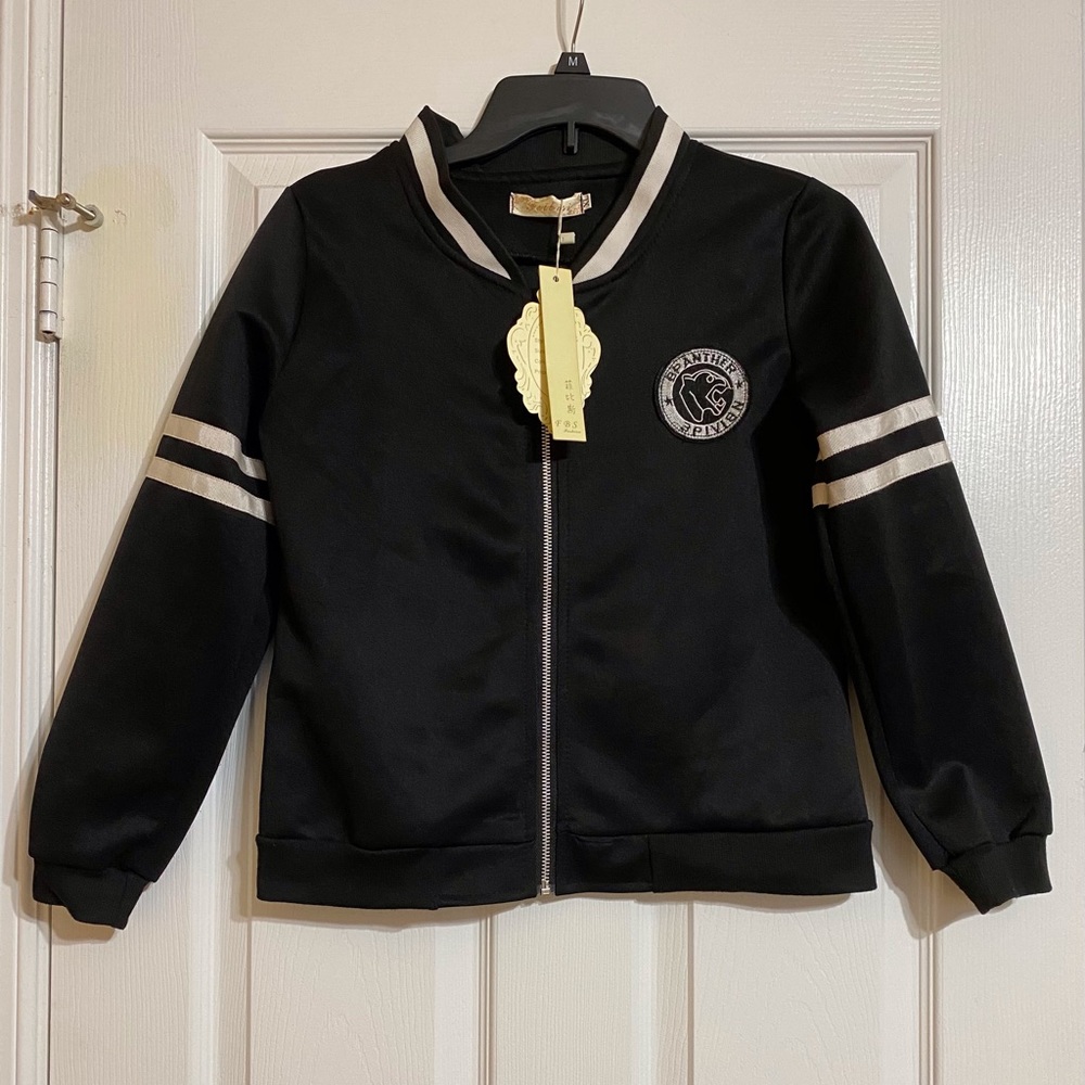 NWT Black Panther White Trim Jacket